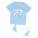 Günstige Manchester City Matheus Nunes #27 Babykleidung Heim Fussballtrikot Kinder 2023-24 Kurzarm (+ kurze hosen)